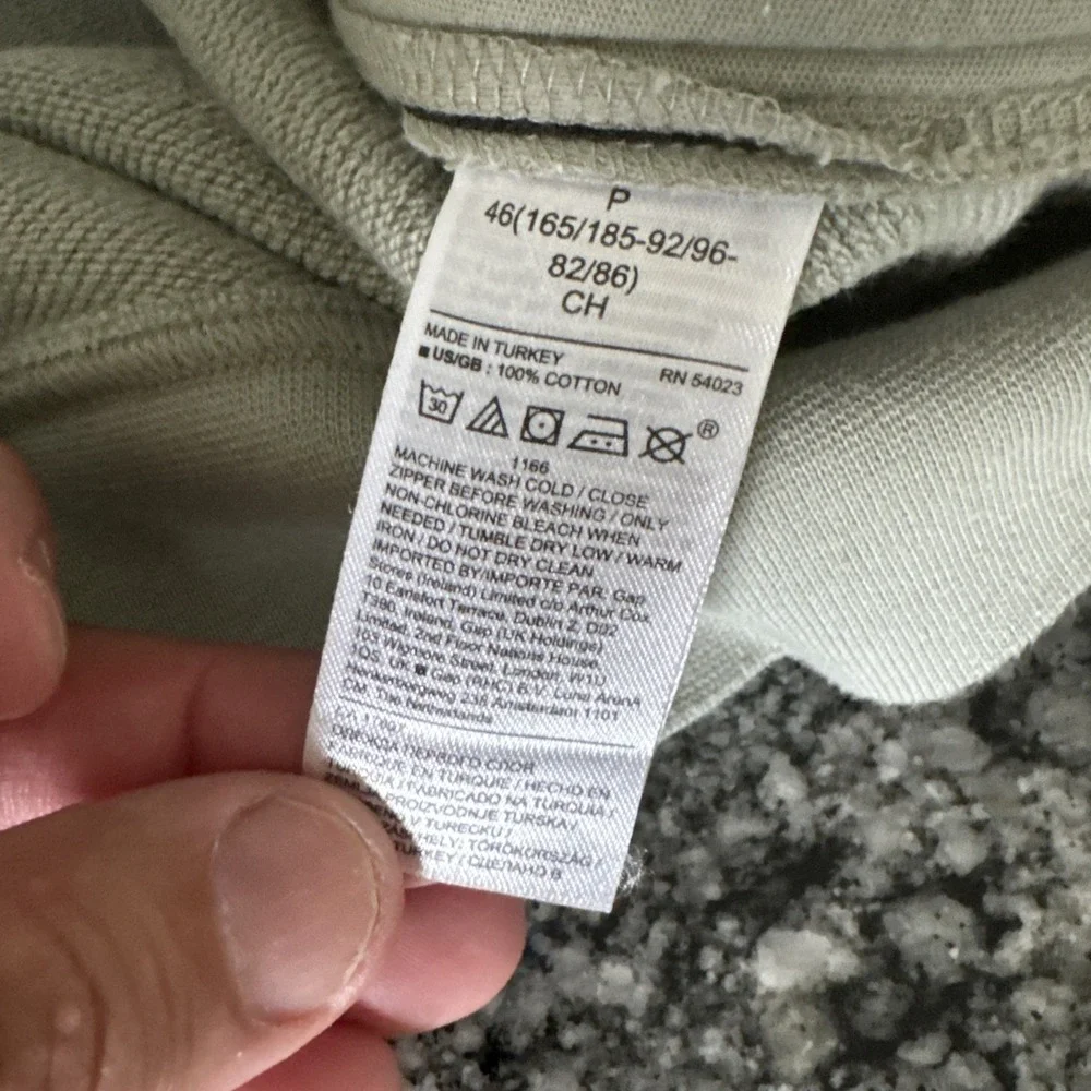 Banana Republic Hoodie Mens Small Olive Green 100% Cotton Pullover Long Sleeve